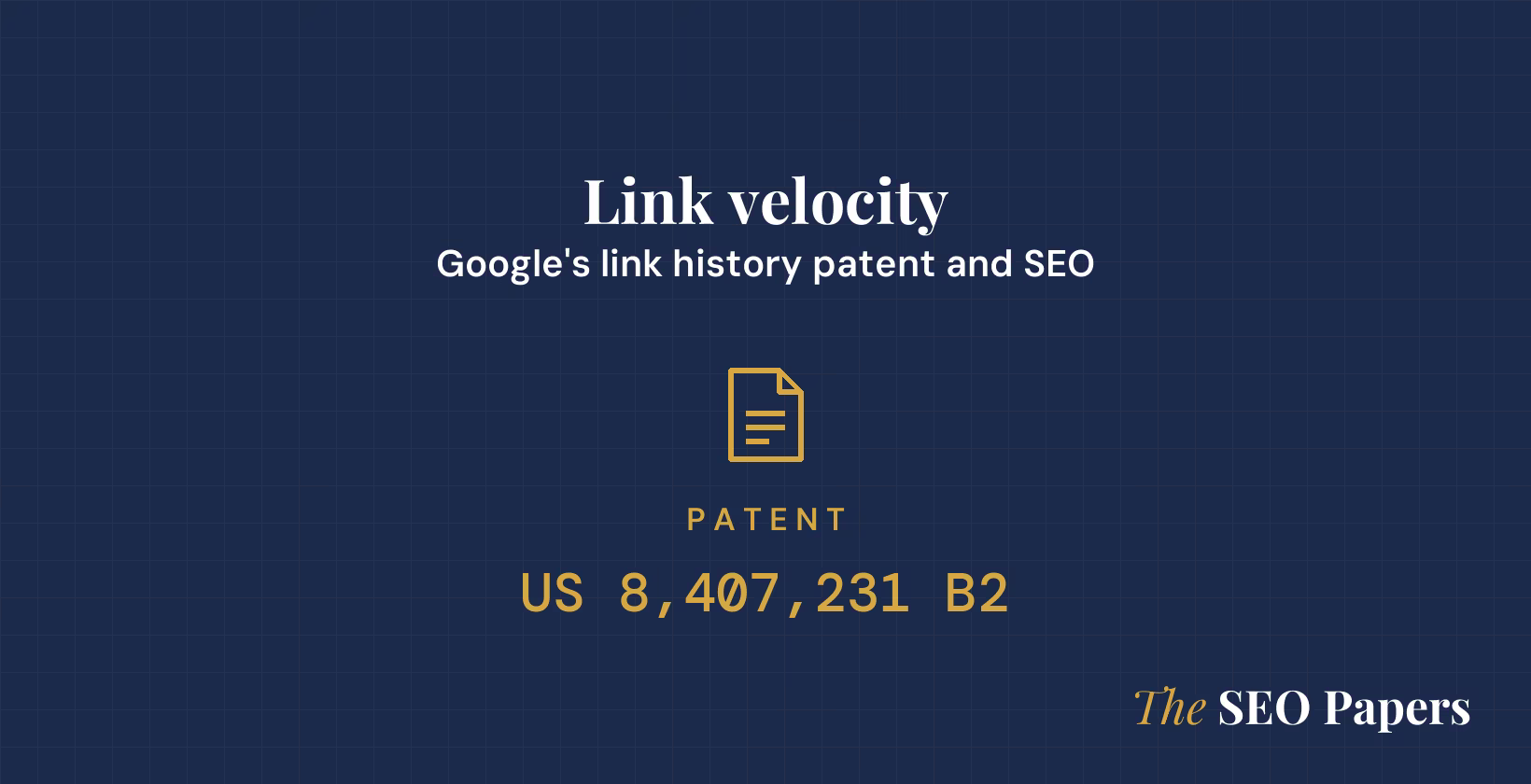 Link velocity: Google's link history patent and SEO, patent US 8,407,231 B2 Link velocity: Google's link history patent and SEO, patent US 8,407,231 B2